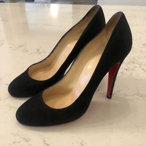 Christian Louboutin black suede pumps